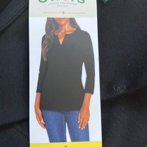 NWT Orvis Ladies' ¾ Sleeve Split Neck Top